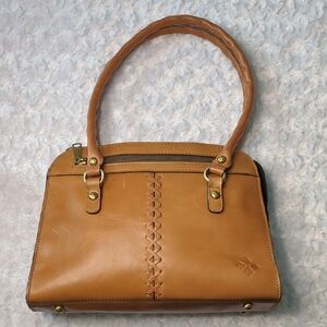 Patricia Nash Tan Leather Shoulder Bag with Structured Design